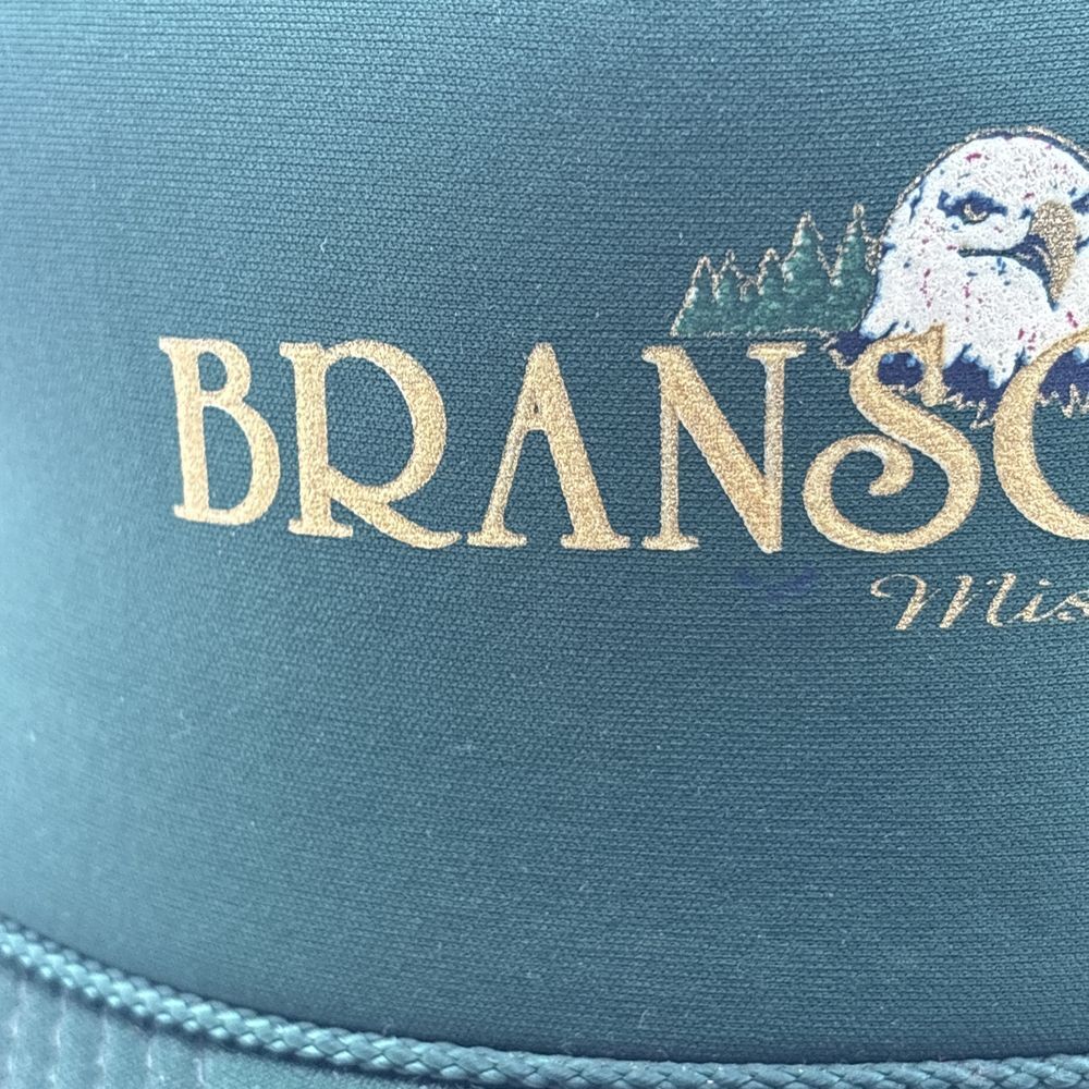 Vintage Green Trucker Hat Tourist Snap Back Mesh Rope Branson Missouri Eagle - Picture 11 of 12